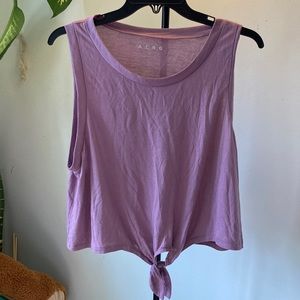 Aero XL purple sleeveless top with tie front detail
